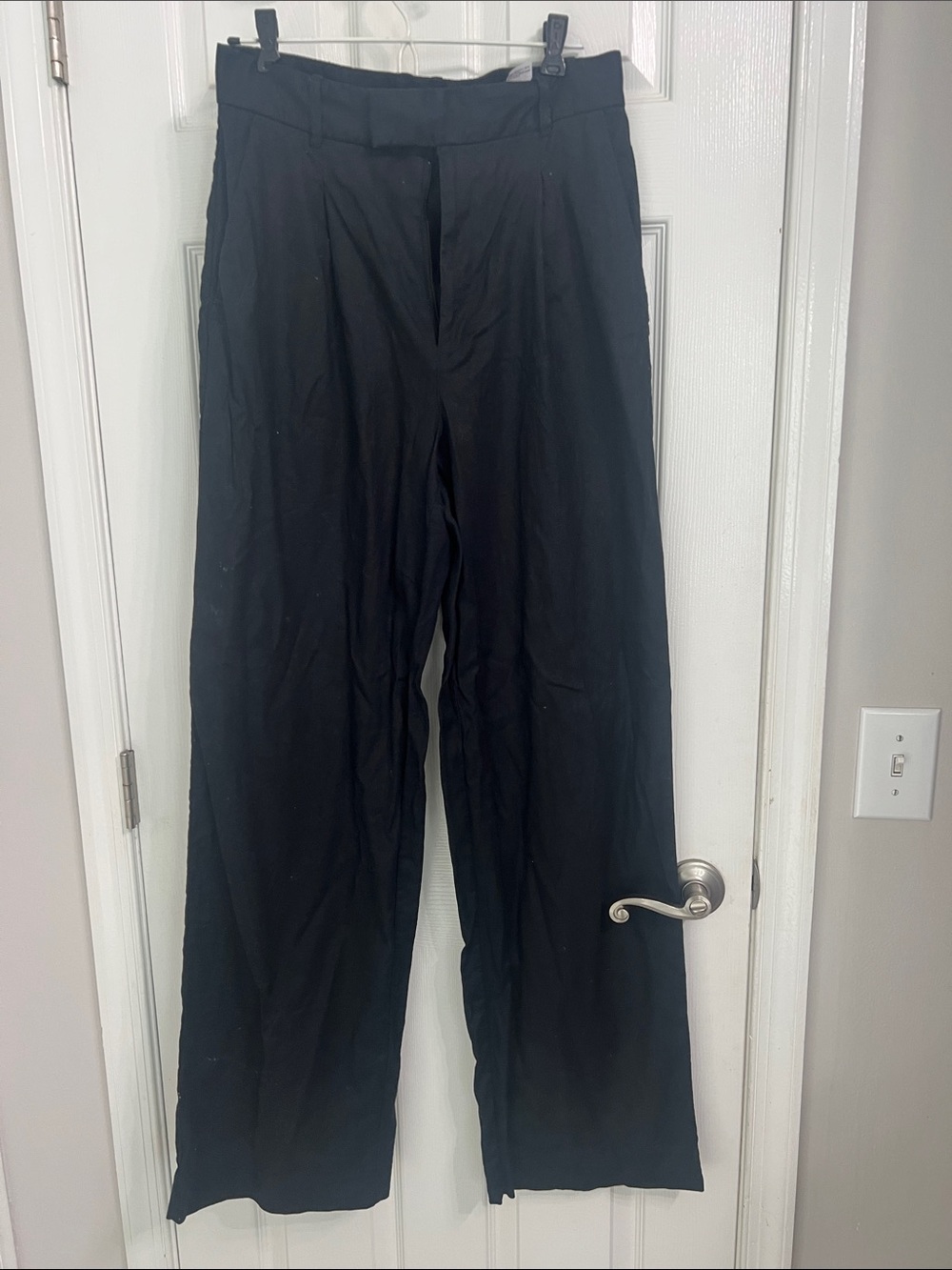 Banana Republic Linen Dress Pants - Tailored Straight Wide Leg, Size 10 Tall